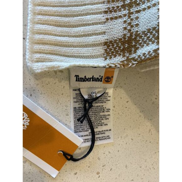Timberland Scarf Wheat Plaid One Size Winter‎ Warm Retro NWT - Picture 7 of 9